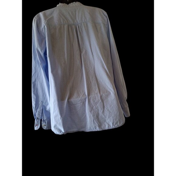 Talbots Womens Blue Button-Down Long Sleeve Blouse Size M - Picture 4 of 13